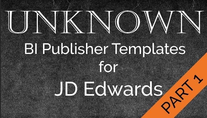 JD Edwards E-text Templates