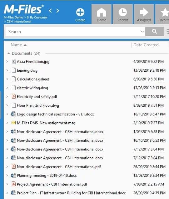 Access documents within M-files app