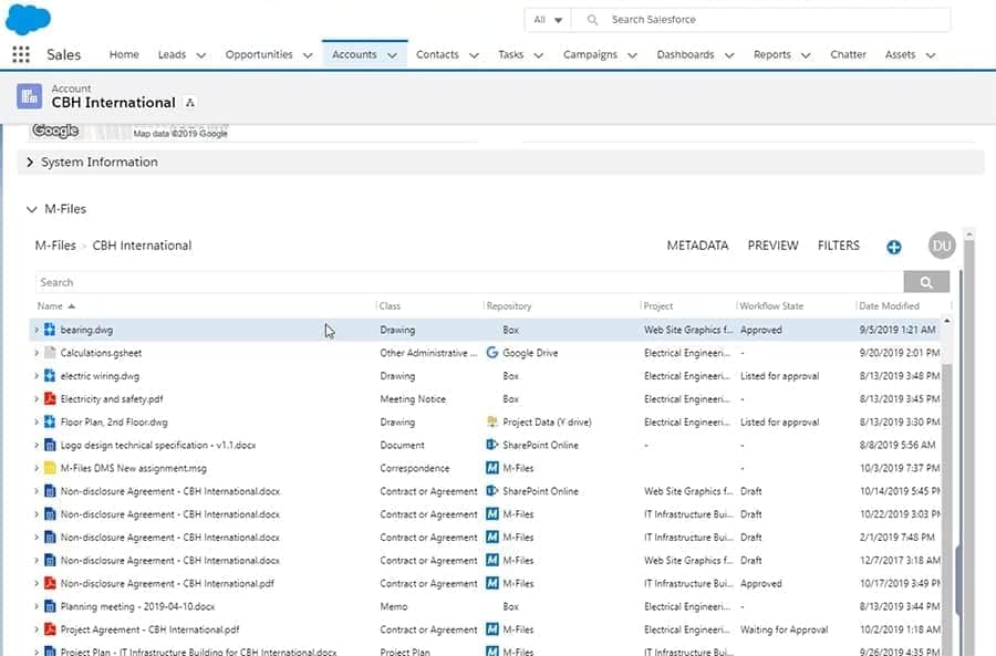 mfilesembedsalesforce M-Files surfaces related account records inside Salesforce