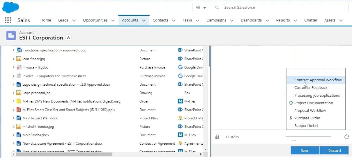 mfilessalesforceworkflows Run workflows from M-Files inside Salesforce