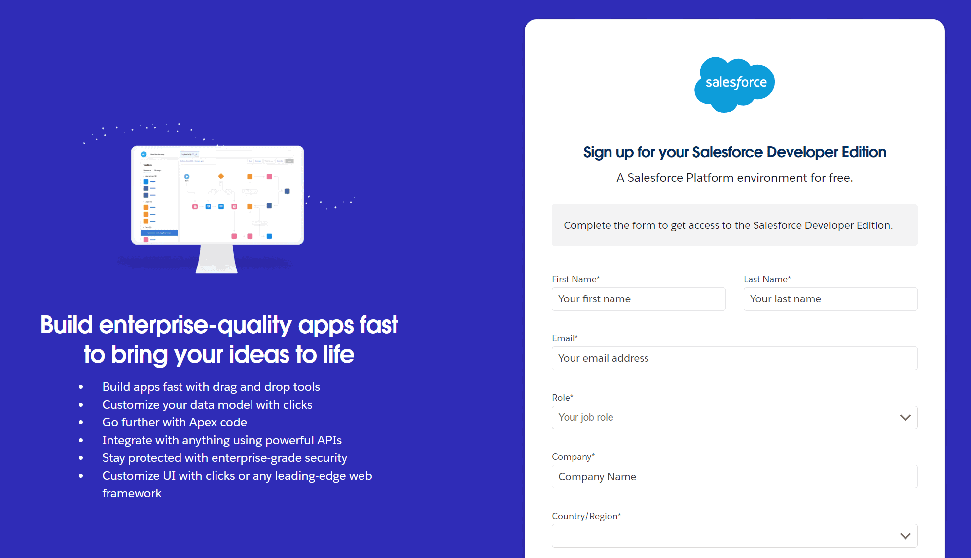 Salesforce developer tip - Developer edition signup