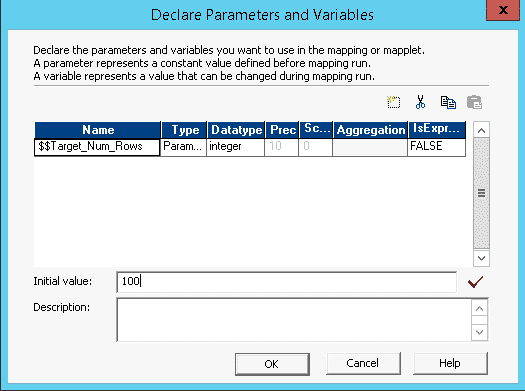 Declare Paremeters and Variables