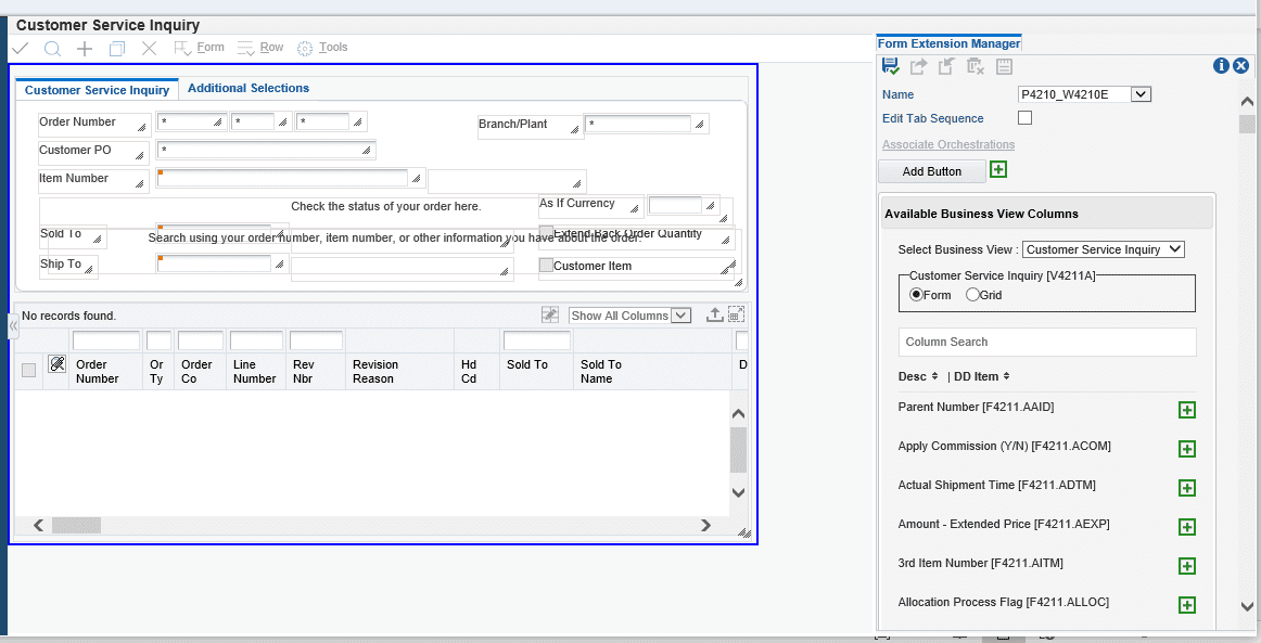 JDE Form Extensions