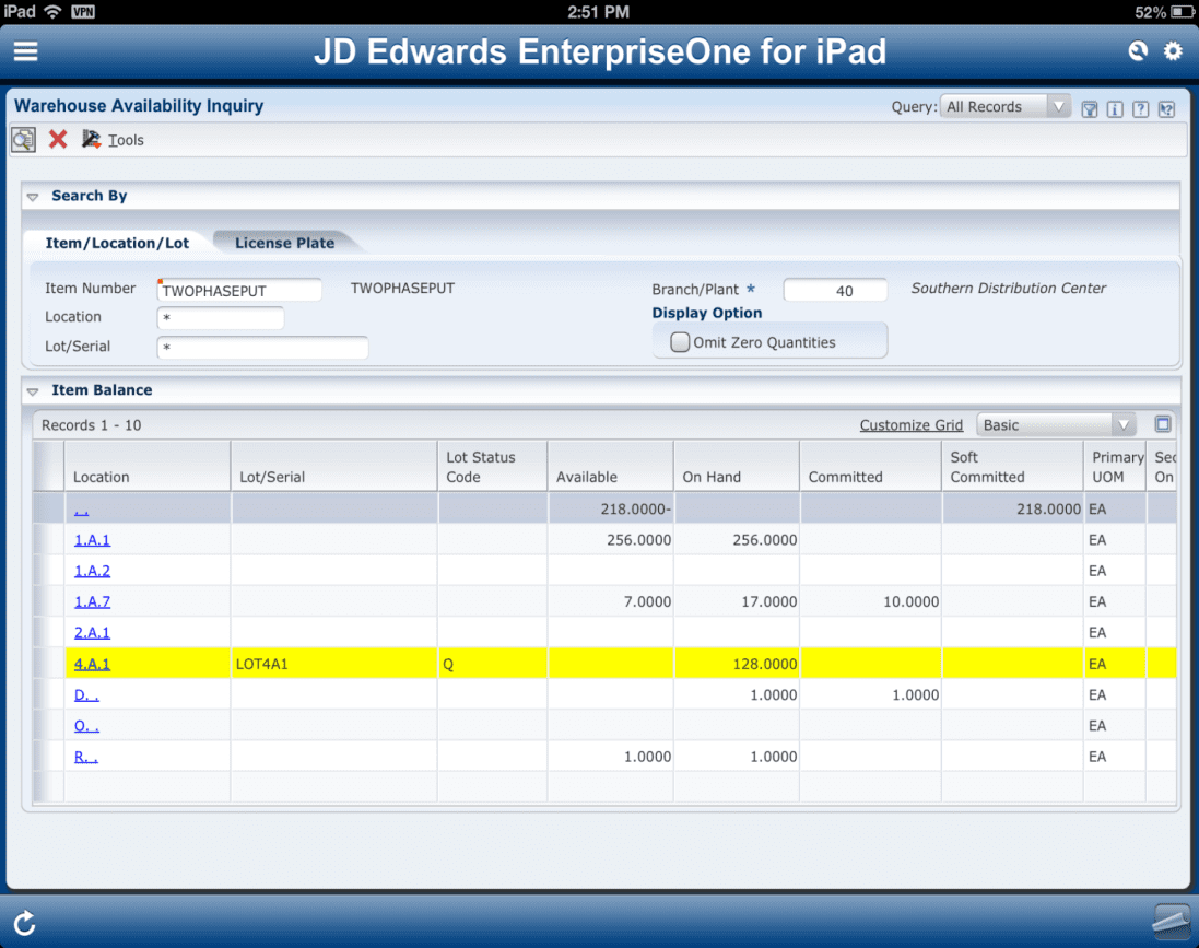 JD Edwards Warehouse Management System